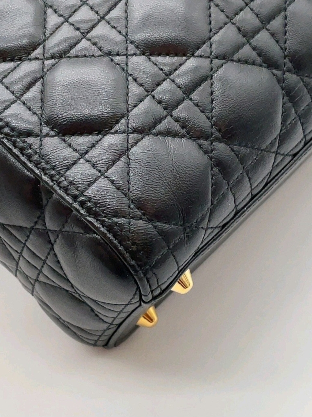 Dior Black Quilted Leather Lady Dior Top-Handle Bag - Picture 11 of 16